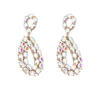 Sparkling Teardrop Dangle Earrings Zincs Alloy Hypoallergenically Jewelry Comfortable Wear Accessory For Daily Occasions Diamonds Like Wedding Earrings