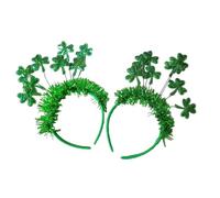 Sparkling Tinsel Three Leaves Hair Hoop Irish Holiday Hair Holder Christmas Cosplay Party Headwear for Teens Women