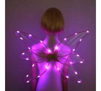 Sparkling Transparent Wings LED Light Wings with 6 Pieces Wings Cosplay Wings for Halloween Cosplay Holiday Party Luminous Accessories for Kids Girls Women Cosplay Wings