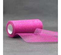 Sparkling Tulle Ribbon Roll 25 Yards 15cm Glitter Sequin Tulle Roll Mesh Baby Shower DIY Gift Handicraft Tutu Skirt Party Chair Sash Wedding Party Decoration (Fresh Rose)