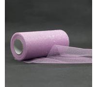 Sparkling Tulle Ribbon Roll 25 Yards 15cm Glitter Sequin Tulle Roll Mesh Baby Shower DIY Gift Handicraft Tutu Skirt Party Chair Sash Wedding Party Decoration (Pink Purple)