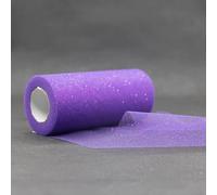 Sparkling Tulle Ribbon Roll 25 Yards 15cm Glitter Sequin Tulle Roll Mesh Baby Shower DIY Gift Handicraft Tutu Skirt Party Chair Sash Wedding Party Decoration (Purple)