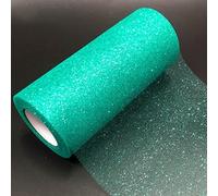 Sparkling Tulle Ribbon Roll 25 Yards 15cm Glitter Sequin Tulle Roll Mesh Baby Shower DIY Gift Handicraft Tutu Skirt Party Chair Sash Wedding Party Decoration (Green-Blue)