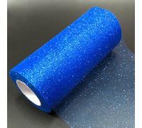 Sparkling Tulle Ribbon Roll 25 Yards 15cm Glitter Sequin Tulle Roll Mesh Baby Shower DIY Gift Handicraft Tutu Skirt Party Chair Sash Wedding Party Decoration (Navy Blue)