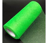 Sparkling Tulle Ribbon Roll 25 Yards 15cm Glitter Sequin Tulle Roll Mesh Baby Shower DIY Gift Handicraft Tutu Skirt Party Chair Sash Wedding Party Decoration (Green)