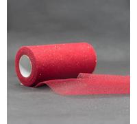 Sparkling Tulle Ribbon Roll 25 Yards 15cm Glitter Sequin Tulle Roll Mesh Baby Shower DIY Gift Handicraft Tutu Skirt Party Chair Sash Wedding Party Decoration (Red)