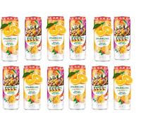 Sparkling Twist & Zesty Orange Juice Drinks - PMP - 250ml Each - Fizzy Fruit Flavoured Juice Refreshments - Tpcana (12 x Can, Random Mixed)