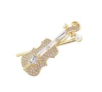Sparkling Violin Brooch Decoration with Rhinestones, Music Lovers Suit Brooch Pin Fashion Accessory for Daily Wear or Special Occasion