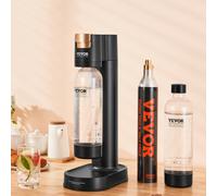 VEVOR Sparkling Water Maker Soda Maker Machine 2 PET Bottle 1 CO2 Cylinder Black