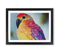 Sparkling Watercolour Bird Framed Wall Art Print A2 Black