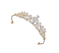 Sparkling Wedding Crown With Dazzling Rhinestones Crystal Design Comfortable Alloy Structure Metal Headpiece For Daily Alloy Bridal Headband