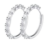 Sparkling Zircon Earrings Ear Cuff For Teen Girls Piercing Studs Trendy Earrings Eating Piercing (White, One Size)