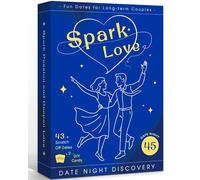 Sparklove Date Ideas for Couples-50 Date Night Minds Card Couples Games for Adult, Fun & Adventurous Scratch Out Date Ideas Cards with DIY Card for Girlfriend, Boyfriend, Wife or Husband.