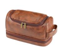 Sparklove Toiletry Bag for Men, Large Leather bathroom accessories, Travel Essentials Dopp kit, Gifts for Father, Dad, Boyfriend, Grandpa, Shaving Kit for Men Bag, Brown