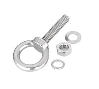 SparklWLeaf Lifting Eye Bolt M10 M12 M14 M16 M18 M20 M22 M24 M27 M30 304 Stainless Steel Eyebolts with Nut Washer Marine Lifting Eye Ring Screws Set(M16x120mm 1Set)