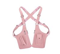 SparklWLeaf Men's Leather Adjustable Underarm Bag Leather Double Shoulder Armpit Bag Anti-Theft Underarm Strap Wallet Pocket Bags for Men Women Travel Outdoors(Pink)