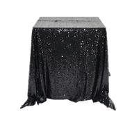 SparklWLeaf Sequin Table Cloth Rectangular Sequin Tablecloth, Gold Table Cloth for Wedding Decoration, Party Banquet, Home Decor(Black,80inchX50inch)