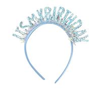Sparkly Birthday Headband Glitter Tinsel Head Band Party Crown Tiara Festival Hair Band Cute Photo Prop Headband It's My Birthday Hair Accessories Light Blue