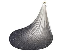 Sparkly Bling Bling Bridal Wedding Veils Bridal Veils Long Cathedral Length Sequined Beads Bride Veil With Free Comb Wedding (Color : Ivory, Item Length : 300cm)