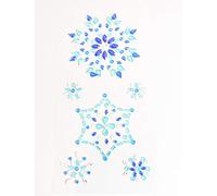 Sparkly Blue Resin Rhinestone Snowflake Stickers Self Adhesive Embellishments for Crafts and Christmas