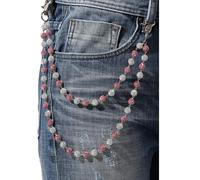 Sparkly Ceramic Beads Wallet Chain - 10mm Shiny Bohemian Purse Jean Pants Chains for Men Women Fashion Accessories, As shown in the pic, Rhinestone, No Gemstone