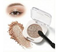 Sparkly Champagne Glitter Eyeshadow Single - Shimmering Pressed Powder For Highlighting Inner Corners & Luminous Lids, Natural Nude Eyeshadow For Brown Hazel Eyes For Everyday Evening Glam