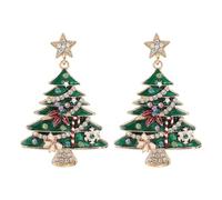 Sparkly Christmas Dangle Earrings for Women Colorful Rhinestone Christmas Tree Light Bulb Drop Earrings Fun Xmas Star Heart Earrings Holiday Outfits Jewelry Gifts, S, Zinc, No Gemstone