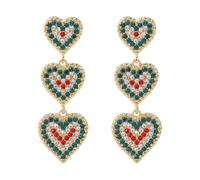 Sparkly Christmas Dangle Earrings for Women Colorful Rhinestone Christmas Tree Light Bulb Drop Earrings Fun Xmas Star Heart Earrings Holiday Outfits Jewelry Gifts, S, Zinc, No Gemstone