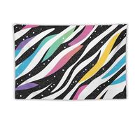 Sparkly Colorful Zebra Pattern Wall Tapestry Stylish Horizontal Hanging Blanket for Room Living Room Wall Decor