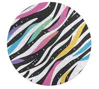 Sparkly Colorful Zebra Pattern Wooden Jigsaw Puzzles for Adults Brain-Teasing Game Idea Puzzle Gift for Unisex