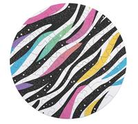 Sparkly Colorful Zebra Pattern Wooden Jigsaw Puzzles for Adults Brain-Teasing Game Idea Puzzle Gift for Unisex
