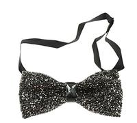 Sparkly Crystal Rhinestone Diamante Mens Adjustable Pre Tied Formal Groom Groomsmen Wedding Evening Party Prom Gala Prom Dinner Jacket DJ Dickie Tuxedo Solid Plain Satin Bow Tie Bowtie Dark Grey