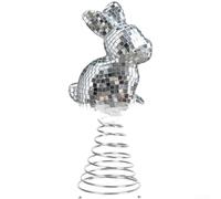 Sparkly Disco Bunny Hanging Ornament Shatterproof Egg Style Spring Party Favor Kids DIY Craft 23cm(Style A)