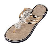 Sparkly Flip Flops Women Flat Sandals with Cross Strappy Open Toe Thong Sandals Rhinestone Glitter Flat Slide Dressy Glitter Slides for Summer Beach Travel Vacation