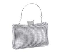Sparkly Formal Clutch Bag - Rhinestone Party Bag, Chain Handle Bag, Elegant Evening Bag | Glam Occasions, Engagement Date Tool, silver, riferimento alla descrizione