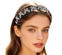 Sparkly Headbands for Women Butterfly Elegant Wavy Fine Comb Teeth