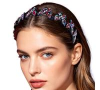Sparkly Headbands for Women Wavy Non-Slip Butterfly Fine Comb Teeth