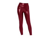 Sparkly Leggings Women, Metallic Leggings, Fashion Butt Lifting Legging, Slim Fit Scrunch Longpants Solid Color Faux Leather Trousers Casual Elasticated Waist Scrunch Bum Pants