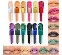 Sparkly Lip Gloss 12 Colors Plumping Glossy Moisturizing Lipstick