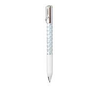 Sparkly Pens, 0.5mm Plastic Ballpoint Pen, Retractable Up & Down Click Diamond Sparkling Holographic Foil Rhombus Pattern White Barrel Trim Non-Slip Grip (Metallic Silver)