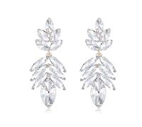 Sparkly Rhinestone Statement Dangle Earrings for Women Glitter Cluster Crystal Drop Earrings Chandelier Dangling Earrings Wedding Jewelry Gifts, L, Rhinestone, No Gemstone