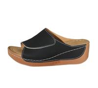 Sparkly Sandals, 2025 New Women's Orthopedic Wedge Sandals Arch Supported Open Toe Comfortable for Beach Hiking Casual Wear Black 4