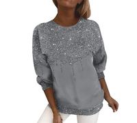 Sparkly Sequin Tops Sweatshirt for Women UK Clearance Graduated Sparkly Print Tops Casual Long Sleeve Pullover Tops Classic Crewneck Going Out T Prime Deals of The Day Black of Friday