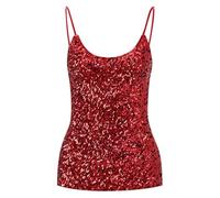 Sparkly Sequin Vest for Women, Sleeveless Glitter Camisole Party Tank Top, Sexy Scoop Neck Solid Tank Top with Adjustable Straps, Daily Sequined Slim Blouse Shirts for Dance Night Club Performance