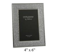 Sparkly Silver Glitter Impressions Picture Photo Frame 6" x 4"