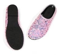 Sparkly Slip On Mule for Summer Casual Shoes Comfortable Open Back Loafers with Glitter for Outfit 299 Pink