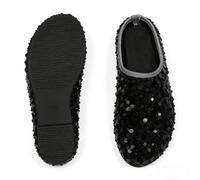Sparkly Slip On Mule for Summer Casual Shoes Comfortable Open Back Loafers with Glitter for Outfit 299 Black