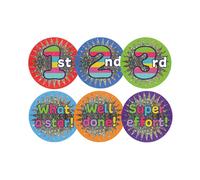 Sparkly Sports Day Stickers - Finish Line Variety Pack. 54 x 28mm stickers per pack.