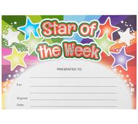 SuperStickers 'Star of The Week' Rainbow Sparkling Certificates. A5 certificates. Pack of 20.