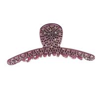 Sparkly Women Girls Thick Curly Hair Long Slim Crystal Diamante Rhinestone Gems Bulldog Wave Jaw Clip Octopus Clamp Grip Bridal Wedding Party Styling Claw Butterfly Claw Purple